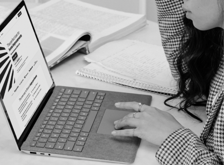 A lady using a laptop